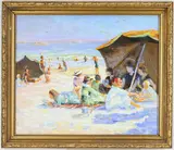 Good Harbor Beach, Gloucester, Mass by Christopher G. Willett, Oil on board, sold Mar 2026