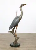 Alert Great Blue Heron (Full Size) by David H. Turner, Cold painted bronze sculpture, sold Mar 2026