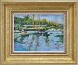 Reflections at Arundel Wharf Kennebunkport, ME by Dennis Poirier, Oil on board, sold Apr 2026