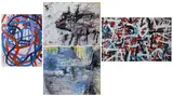 Indigenous Peoples Cave Art on Paper by Louis Tavelli, Oil on paper and mixed media/collage, sold Apr 2026