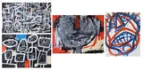 Indigenous Peoples Cave Art on Paper by Louis Tavelli, Oil on paper and mixed media/collage, sold Apr 2026