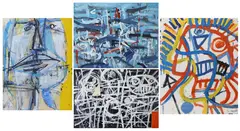 Faces by Louis Tavelli, Oil on paper and mixed media/collage, sold Apr 2026