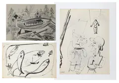 Untitled by Wolfgang Roth, Mixed media and ink drawings (3), sold Apr 2026