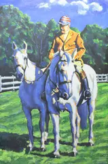My Father with his Horses by John Gwinn, Oil on treated canvas on wood "My Father with his Horses", sold Apr 2026