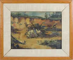 Cox's Gravel Pit by Albert Serwazi, Oil on board, sold May 2026