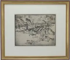 The Three Bridges, NY by Bror Julius Olsson Nordfeldt, Etching, sold May 2026