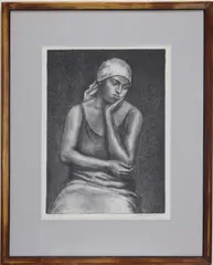 Young Widow by Julius T. Bloch, Etching "Young Widow", sold May 2026