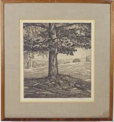 Beyond the Pine by Luigi Lucioni, Engraving, sold May 2026