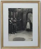 Alley Encounter by Henry Mills Walcott, Charcoal on paper, sold May 2026
