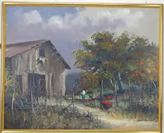 Apple Picking by Arnold Vail, Oil on board, sold May 2026