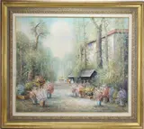 Floral Market by J. Colletti, Oil on canvas, sold May 2026