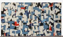 Broad Brush Abstracts by Louis Tavelli, Oil on canvas diptych, sold May 2026