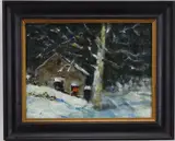 Winter Night, by Evelyn Marie Allen Faherty, Oil on board, sold Jun 2026