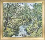 Woodland Stream, by Walter Elmer Schofield, Oil on canvas, sold Jun 2026