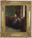 The Young Knitter by Pierre Édouard Frère, Oil on board, sold Jun 2026