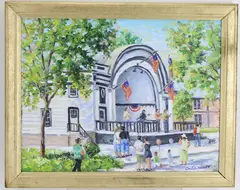 Fourth of July, Bandshell, Allentown, Pa by Christopher G. Willett, Oil on board, sold Jun 2026
