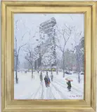The Blizzard - The Flat Iron Building, New York City by Christopher G. Willett, Oil on board, sold Jun 2026