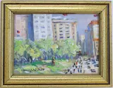 Early Morning, Park Avenue, New York City by Christopher G. Willett, Oil on board, sold Jun 2026