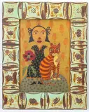 Poppies and Pussycats by David Tinsley, Oil on board, sold Jun 2026