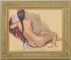 Reclining Nude by Robert Beck, Oil on board, sold Jun 2026
