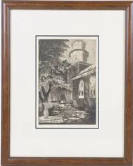 Bruton Church, Williamsburg by George A. Bradshaw, Engraving "Bruton Church, sold Jun 2026