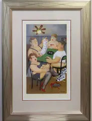 Strip Poker by Beryl Cook, Lithograph, sold Jun 2026