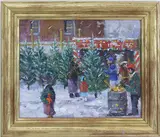 Trees for Sale- Xmas- Coopersburg, Pennsylvania by Christopher G. Willett, Oil on board, sold Jun 2026