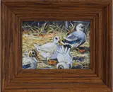 Barnyard Ducks by Christopher G. Willett, Oil on board, sold Jun 2026