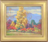 Blue & Gold by Herbert Steinke, Oil on board, sold Jun 2026