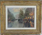 Paris Evening by Pierre Deschamps, Oil on board, sold Jun 2026