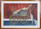Wicker Coach with Dolls by Katharine Renninger, Oil on board, sold Jun 2026
