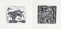 Untitled by Abraham Hankins, Woodblock prints (2), sold Jul 2026