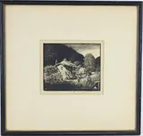 Along the River Road - Above New Hope by Herbert Pullinger, Engraving "Along the River Road - Above New Hope", sold Jul 2026