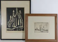 Bottles by Peter Boyle, Linocut, sold Jul 2026