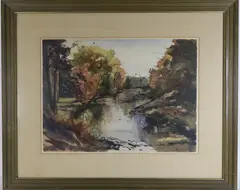 Autumn Stream by Ray Overpeck, Watercolor, sold Jul 2026