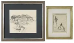 Lisbon by Adolf Konrad, Pencil drawing "Lisbon", sold Jul 2026