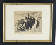 Fishing Boats by Hugh Henry Breckenridge, Etching "Fishing Boats", sold Jul 2026