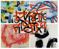 Abstract Landscape by Louis Tavelli, Oil on paper and mixed media/collage, sold Jul 2026