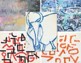 Abstract Landscape by Louis Tavelli, Oil on paper and mixed media/collage, sold Jul 2026
