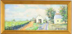 Lancaster Pa, My Relatives Farm House by Christopher G. Willett, Oil on board, sold Jul 2026
