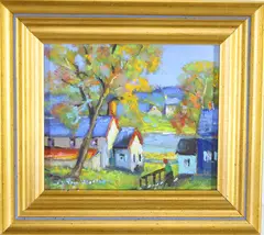 River Road, New Hope, Pa, Bucks County by Christopher G. Willett, Oil on board, sold Jul 2026