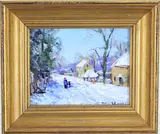 Carversville - Study by Christopher G. Willett, Oil on board, sold Jul 2026
