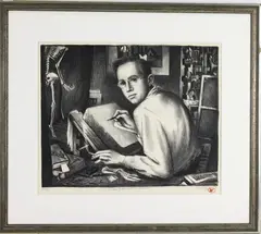 Self Portrait by Benton Murdoch Spruance, Lithograph "Self Portrait", sold Jul 2026
