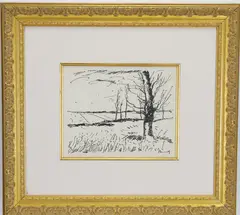 The Valley of the Avre (Vallée de l'Avre). by Maurice de Vlaminck, Lithograph, sold Aug 2026