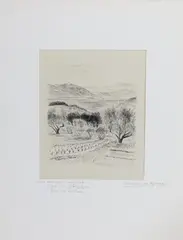 Les Périgues, Vignes et Oliviers, by André Dunoyer de Segonzac, Etching, sold Aug 2026
