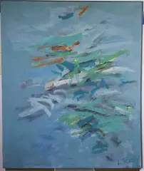 Vertical Horizon by Louis Tavelli, Oil on canvas "Vertical Horizon", sold Aug 2026