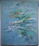 Vertical Horizon by Louis Tavelli, Oil on canvas "Vertical Horizon", sold Aug 2026
