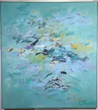 Green Cluster by Louis Tavelli, Oil on canvas, sold Aug 2026