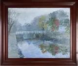Untitled by Myles Cavanaugh, Oil on canvas "Foggy Morning, sold Aug 2026
