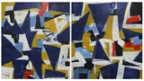Broad Brush Abstracts by Louis Tavelli, Oil on canvas diptych, sold Aug 2026